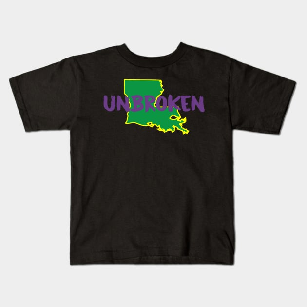 Unbroken Mardi Gras Kids T-Shirt by Gsweathers